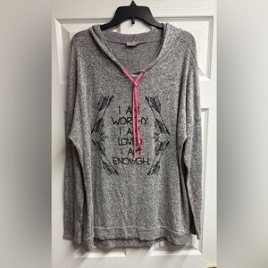 💕 2 For $10 Free Kisses Hooded Short Sleeve Too Size 2X